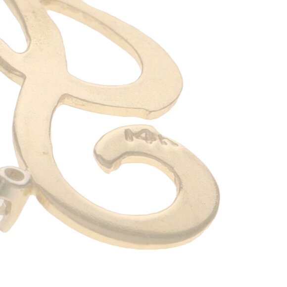 Yellow Gold Diamond Initial I Pendant - 14k Single Cut Monogram Letter - Picture 4 of 4